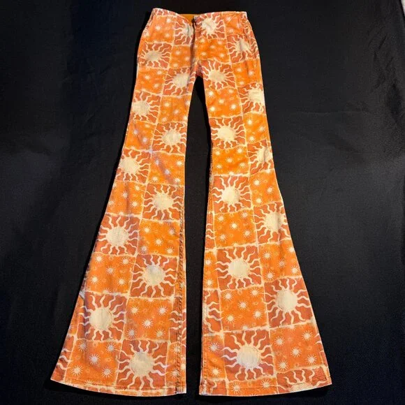 Rare Free People Printed Penny Pull-On Flares Sz 25 - Picture 4 of 15